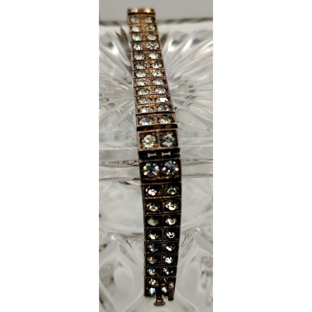 Vintage Wachenheimer Sterling Rhinestone Bracelet Uranium Glow